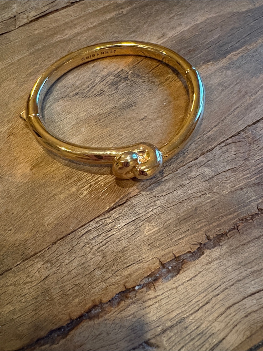 Jenny Bird Polished Gold Knot Bangle Bracelet